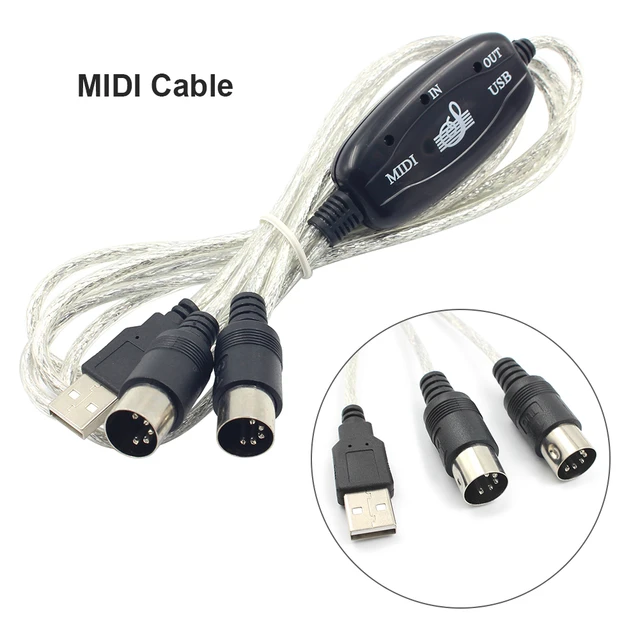 1.9m Professional Usb In-out Midi Adapter Cable Pc To Music Electronic Keyboard Converter Cords Self-powered - Audio & Video - AliExpress