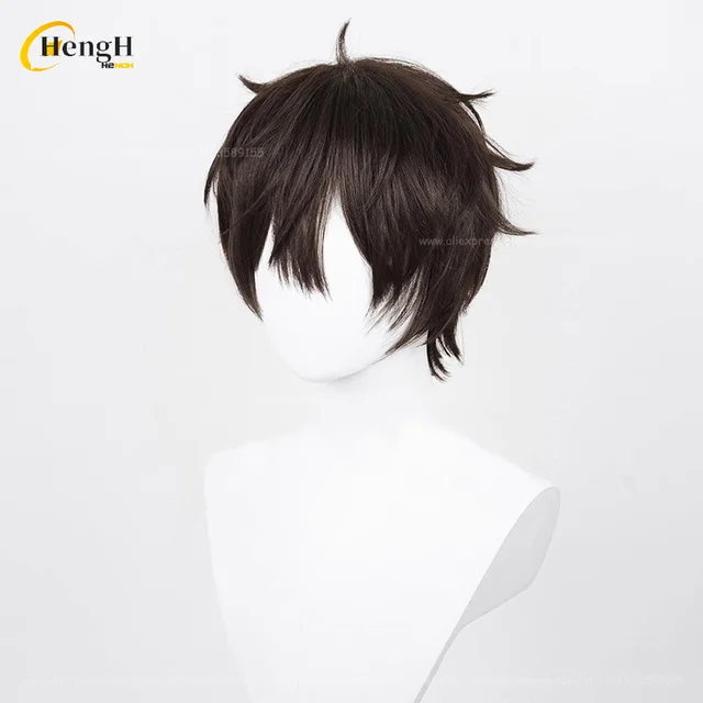 In Stock Game P5 Amemiya Ren Synthetic 28cm Black Wig Kurusu Akira And Glasses Heat Resistant Hair Halloween Cosplay Anime Wigs 4