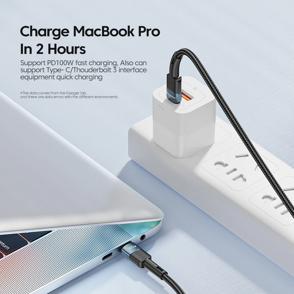 รูปสินค้า สายชาร์จ USB-C 100W ชาร์จเร็ว สำหรับ MacBook Samsung Xiaomi