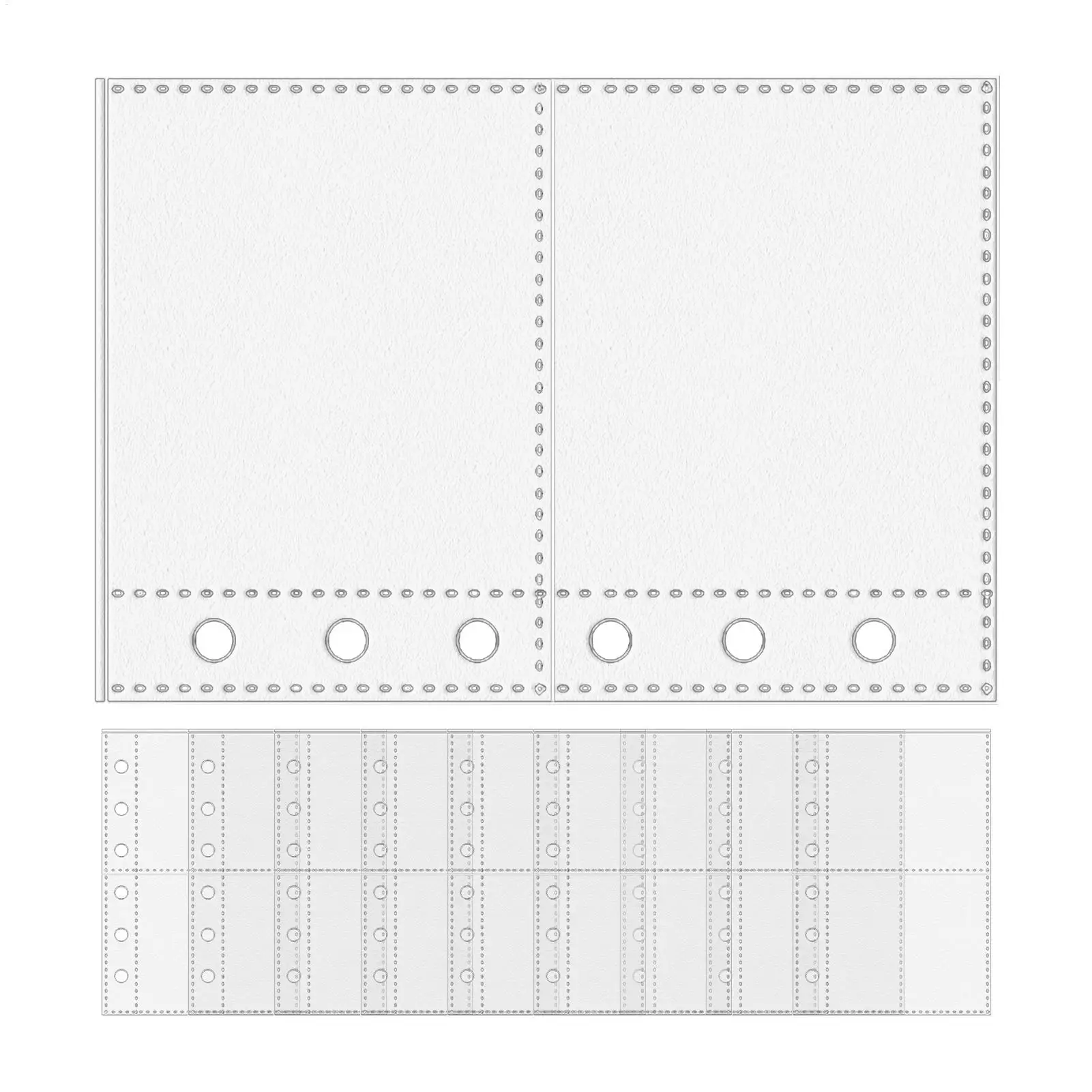 10pcs A7 6-Ring Binder Replacement Card Pages Sheet Protectors Clear Document Covers for Office Administrative Staff Project