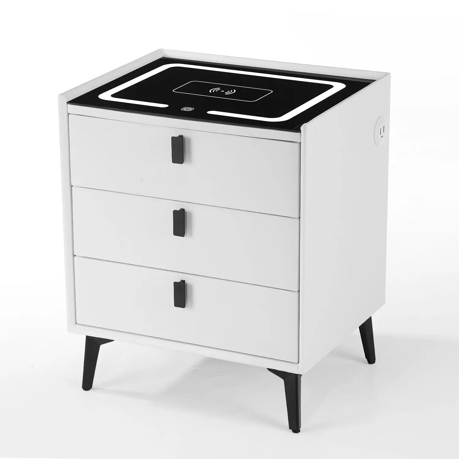 Nachttisch Kühlschrank Oyajia Smart Nachttisch Mit Wireless Charging - 2 Schubladen & LED-Licht Wohnzimmer Nachttisch