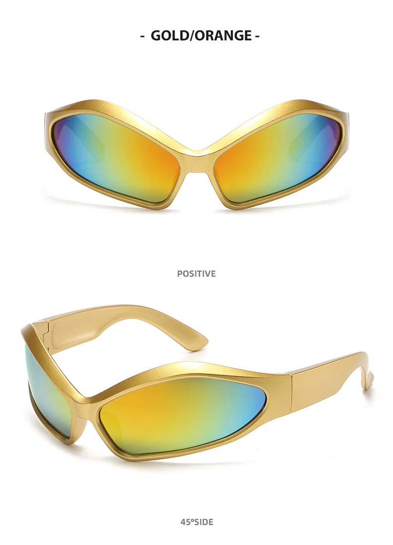 Y2K Radfahren Sport Goggle Luxus Marke Designer Sonnenbrille Frauen Für Männer Vintage Punk Sonnenbrille Trendy Beschichtung Objektiv Coole Shades – Detail 12