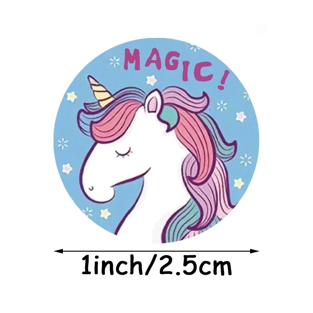 Cartoon Unicorn Stickers Children's Reward Stickers Teachers Encourage Students Gift Decorations and Labels 50-500pcs cartoon stickers cartoon sticker