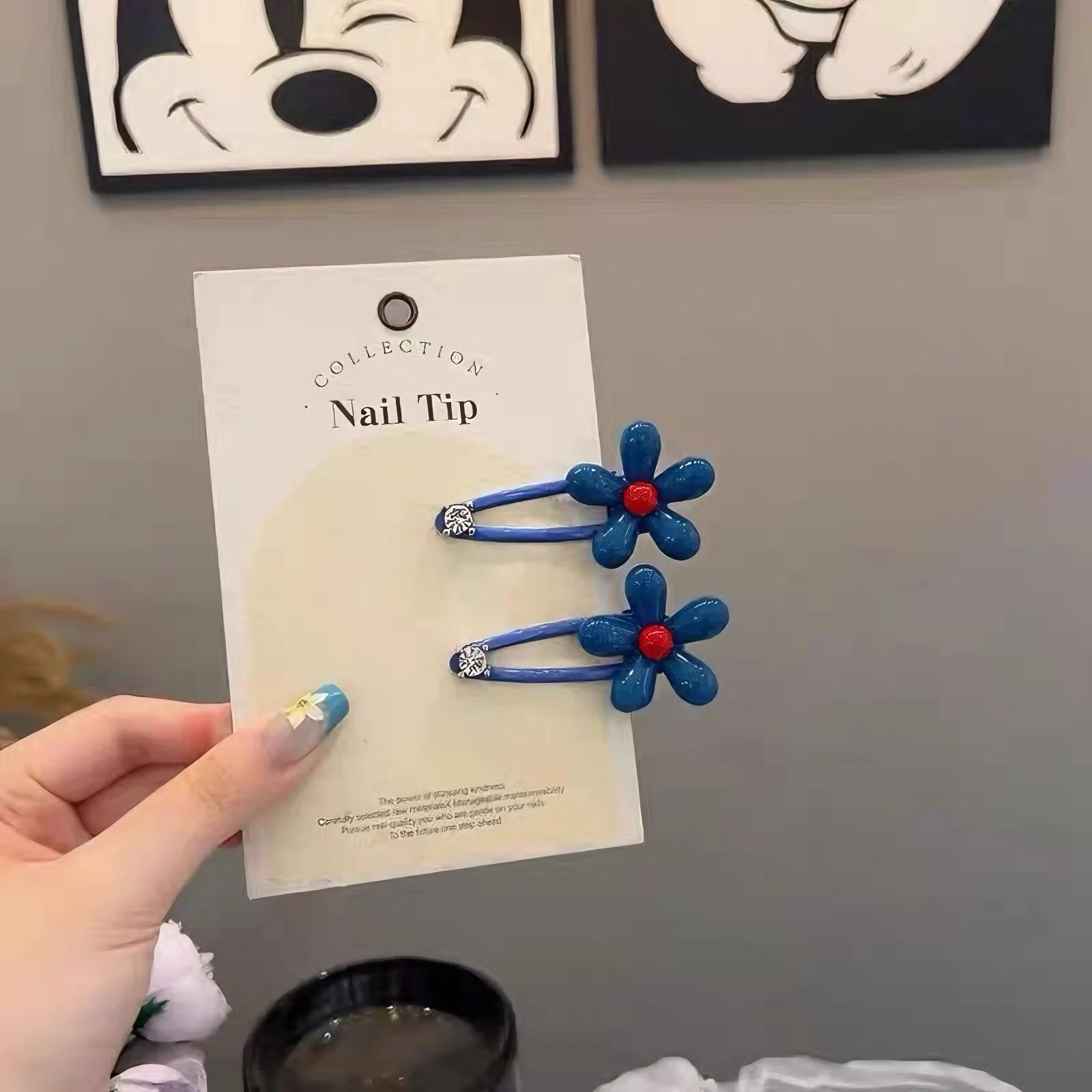 1PC  Blue Flower Hair Accessories Set, Cute Flower Hair Clips and Bands, Sweet Hair Decor for Girls