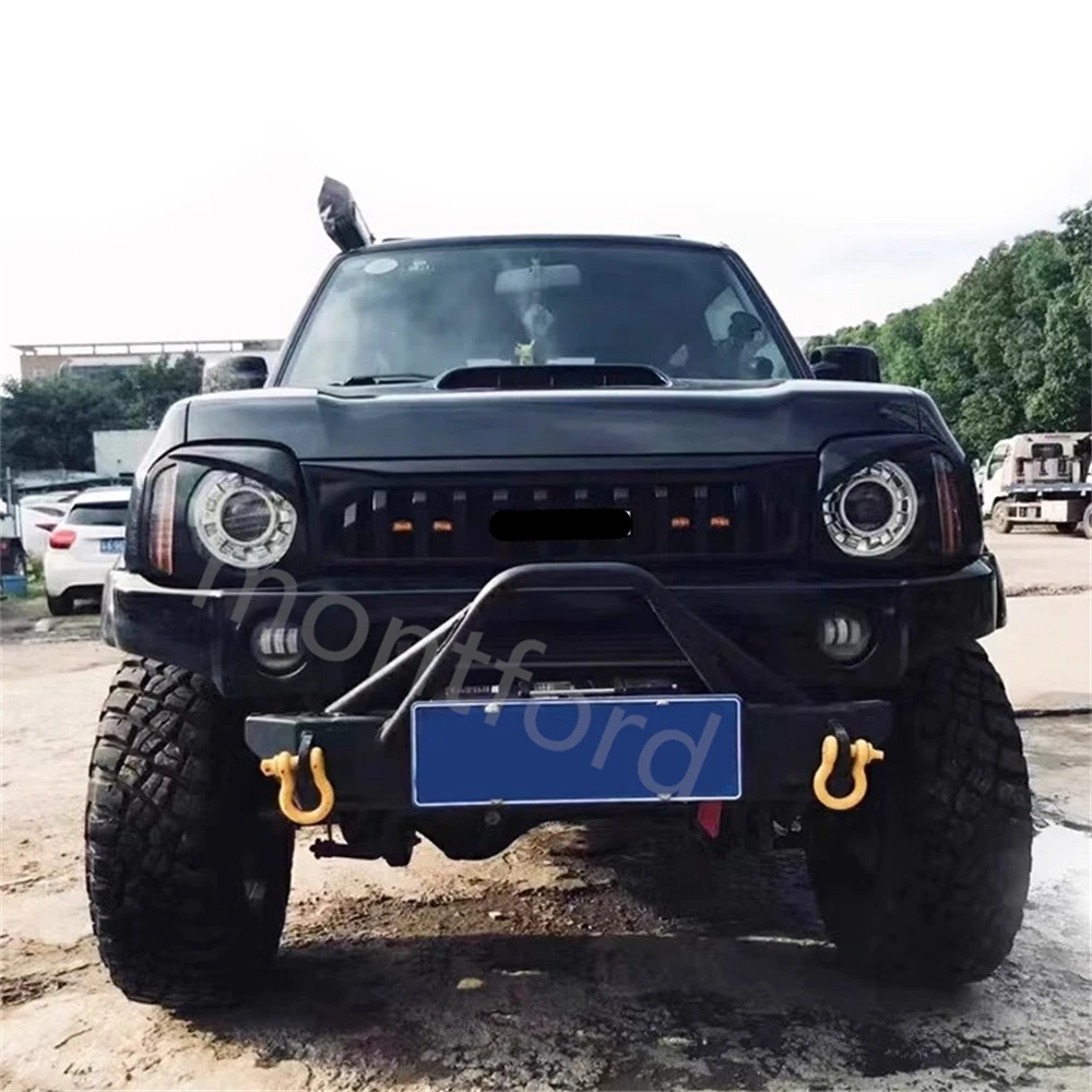 스즈키 JIMNY JB43 2012-2018 프론트 범퍼 그릴 마스크 라디에이터 그릴 라이트 커버 led 자동차 액세서리