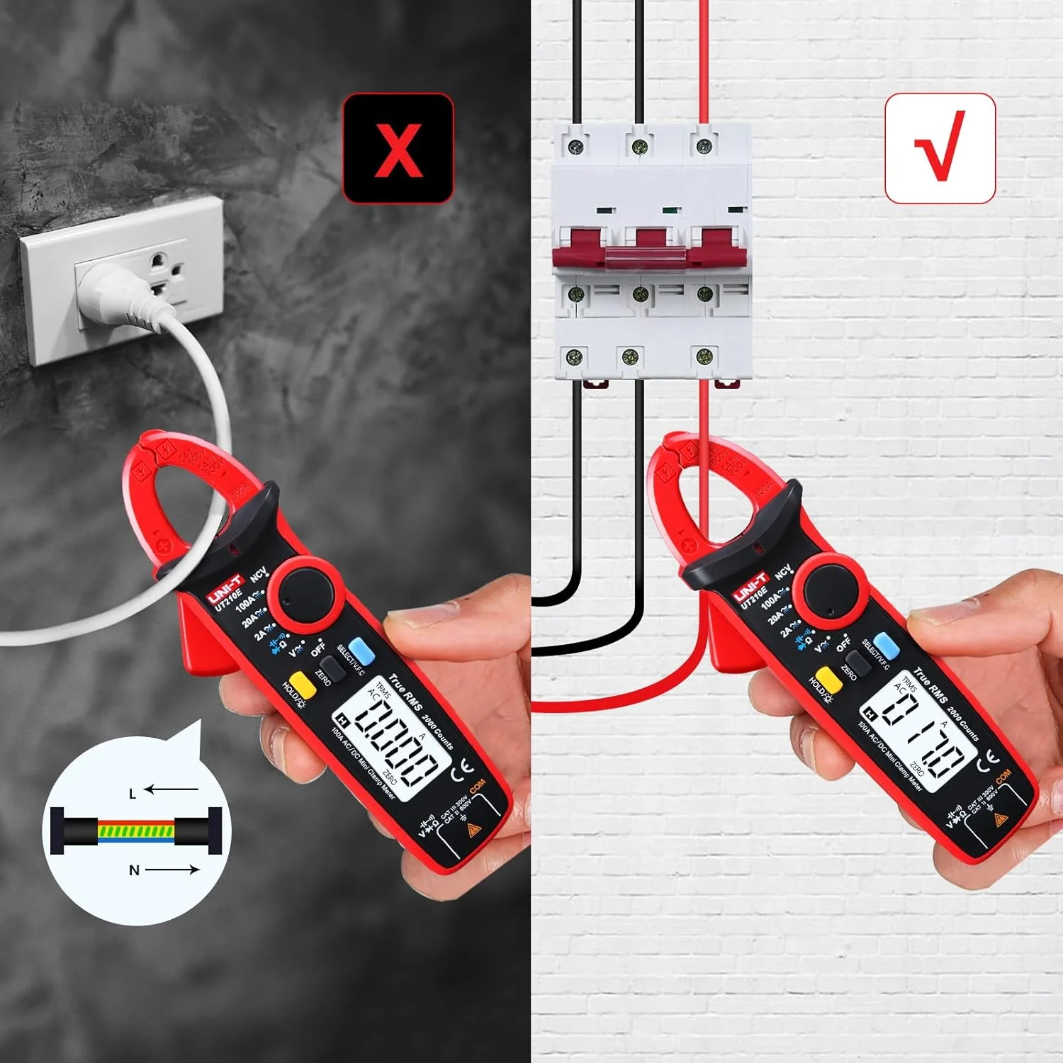 UNI-T UT210D Digital Mini Clamp Meter Multimeters AC/DC Current Voltage Temperature Measure Multitester Price In UAE | Amazon UAE - View #8