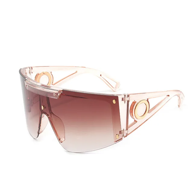 Sunglasses Women Hollow One-piece Glasses Unisex Big Frame One-piece Sunglasses Oversized Rimless UV400 Riding Glasses 2022 2