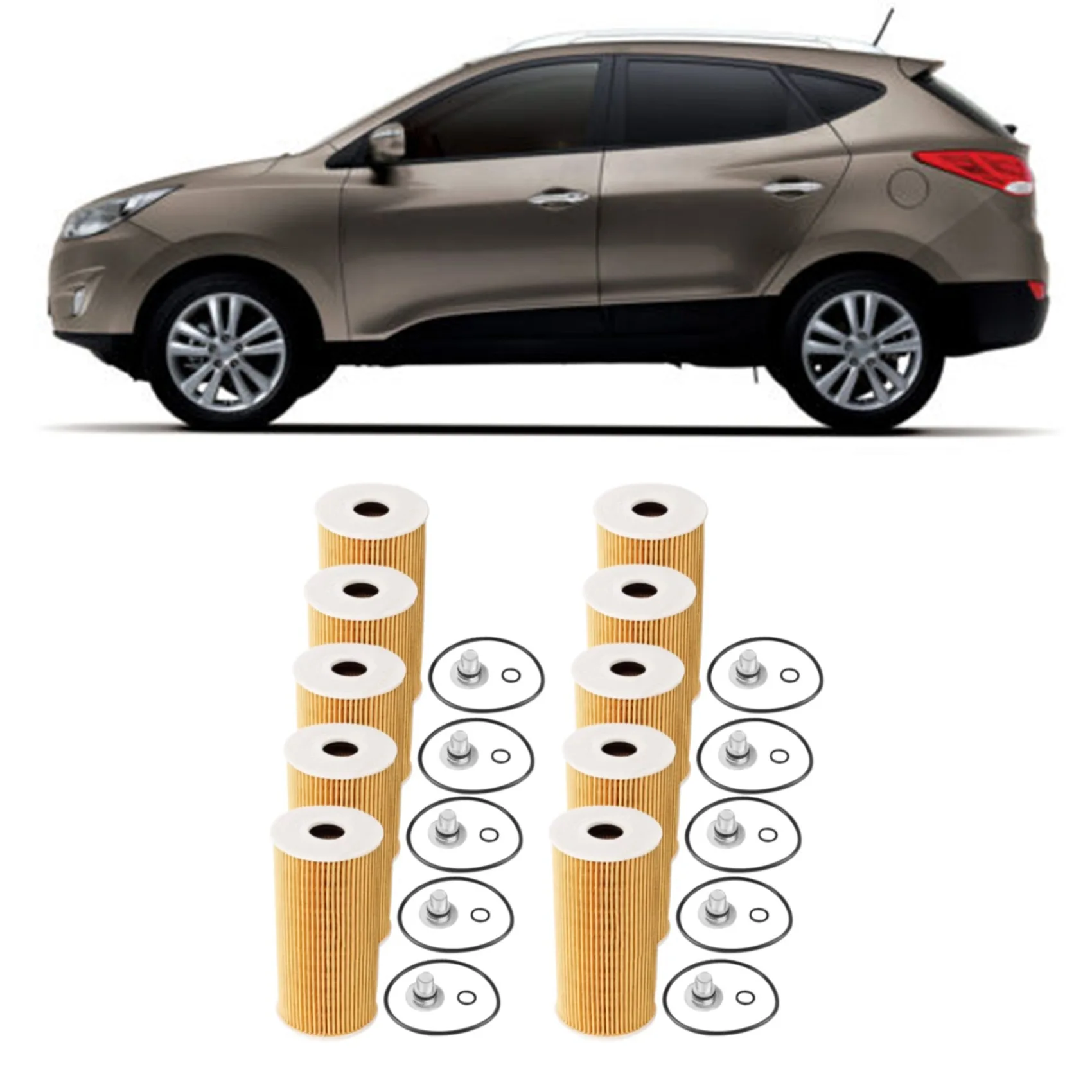 

10Pcs Oil Filter 263202F000 26320-2F000 263202F100 for-KIA New Sorento 2.0T -Hyundai Ix35