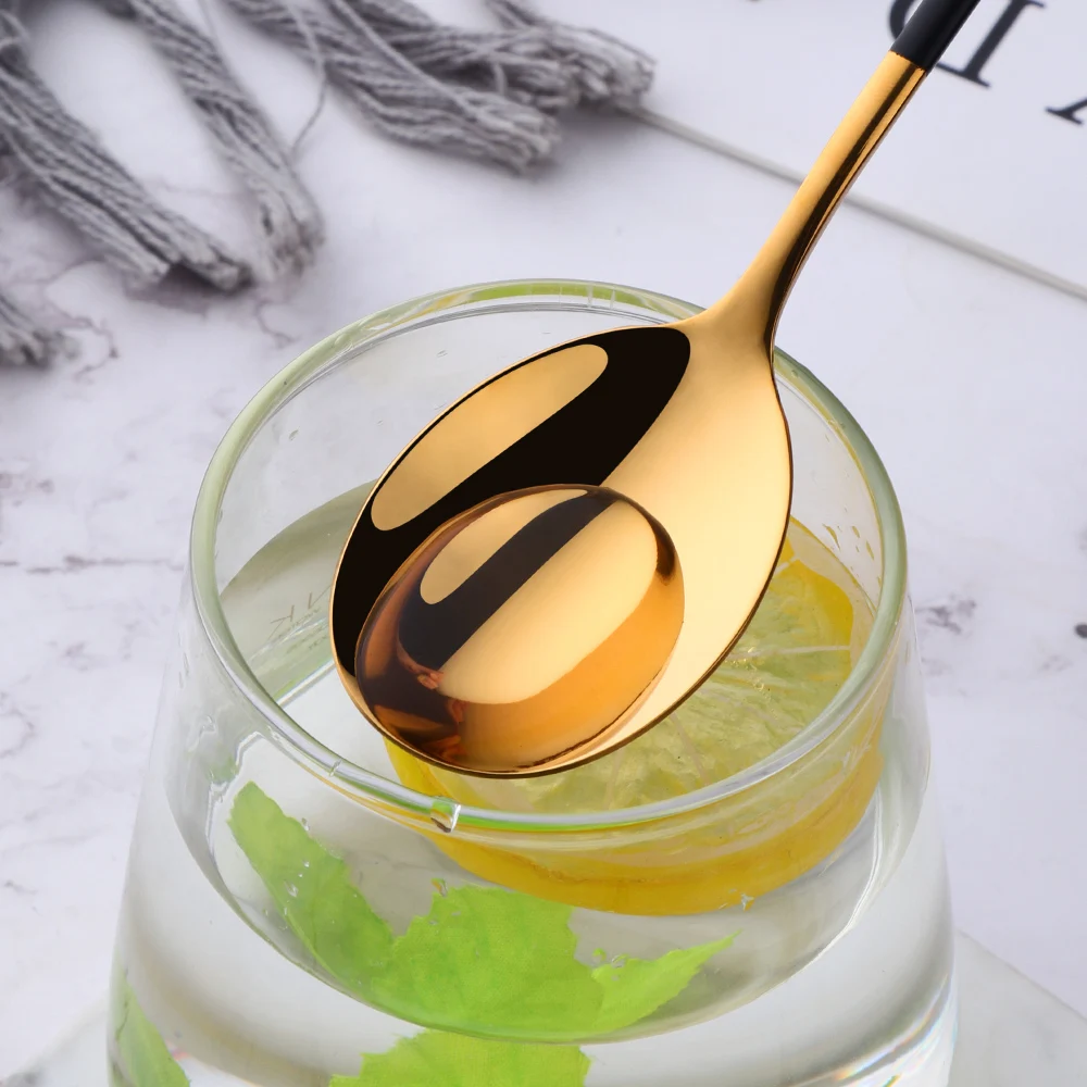 Stainless Steel Cutlery Set Picnic Cutlery Set Western Style Cutlery Set Camping Cutlery Set 2Pcs 18/8 Stainless Steel Cutlery Set Sushi Sticks Coffee Tea Spoons Set Dinnerware Korean Chopsticks Dessert Spoon Flatware