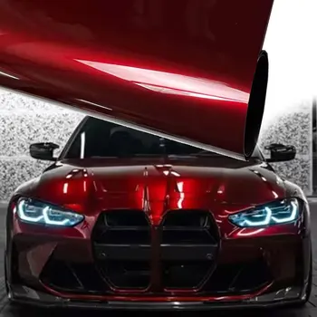 Premium PET PVC High Glossy Liquid Metallic Dragon Blood Red Vinyl Wrap Film Car Motorcycle Air Release Car Change Color Film 1