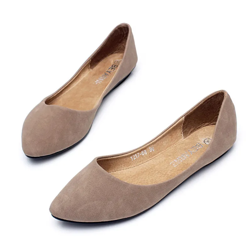 Lady Cheap Candy Color Western Larger Size 33-48 Pointy Closed Toe Cover Heels Flattie Women Single Ballerina Shoes Summer Style 5