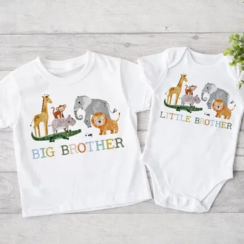 Big Brother Little Brother Matching Clothes Safari Animals Printed Sibling Shirt Kids T-shirt Top Baby Bodysuit Children Outfits- Big Brother Little Brother Matching Clothes Safari Animals Printed Sibling Shirt Kids T shirt Top Baby.jpg