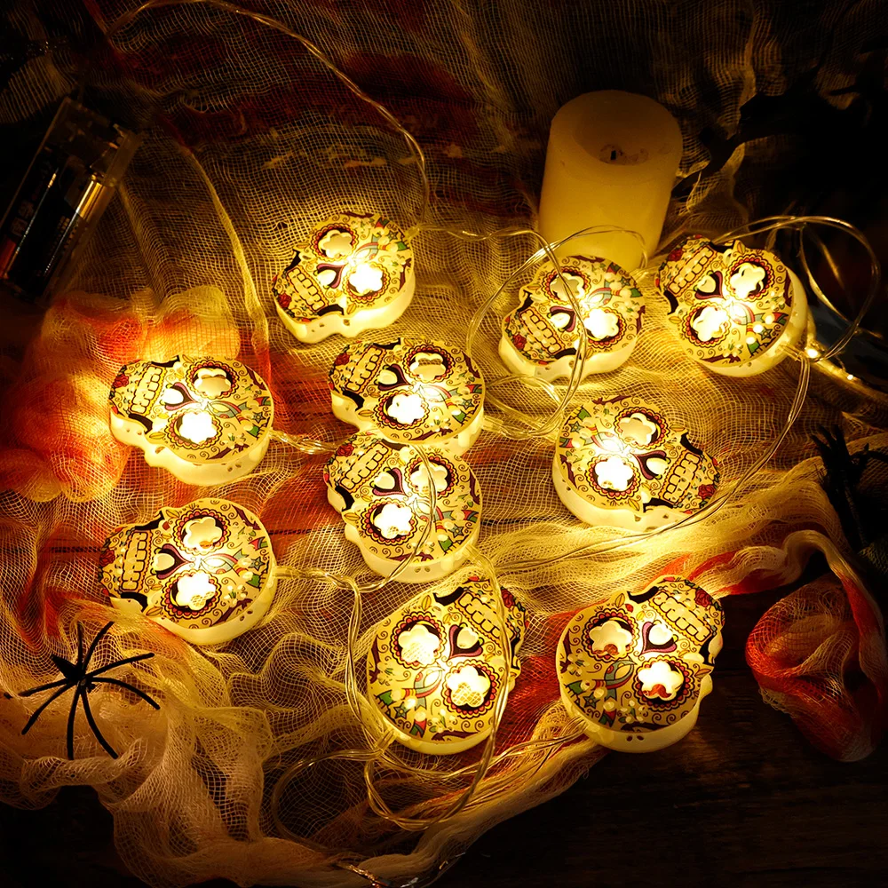 

1.5M 10LED Halloween Lamp Strings Pumpkin Skull Ghost Horror Lights Outdoor Home Garden Party Fairy Lights Halloween Decoration