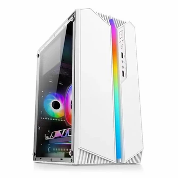 Acrylic Computer Tower with 230mm Graphic Card Slot, M-ATX/ITX Motherboard Support, SSD Compatibility, and RGB LEDs