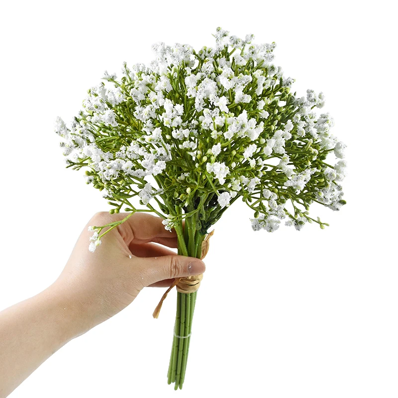 12pcs/bundle Artificial Gypsophila Flowers White Baby Breath Flower Wedding Bride DIY Floral Bouquets Home Vase Decoration 32cm