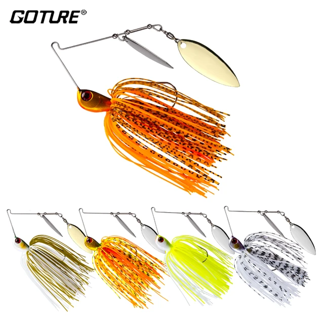 Goture 5Pcs/Lot Spinnerbait Fishing Lure 14g 360° High Speed Rotation Jig  Head Freshwater Bass