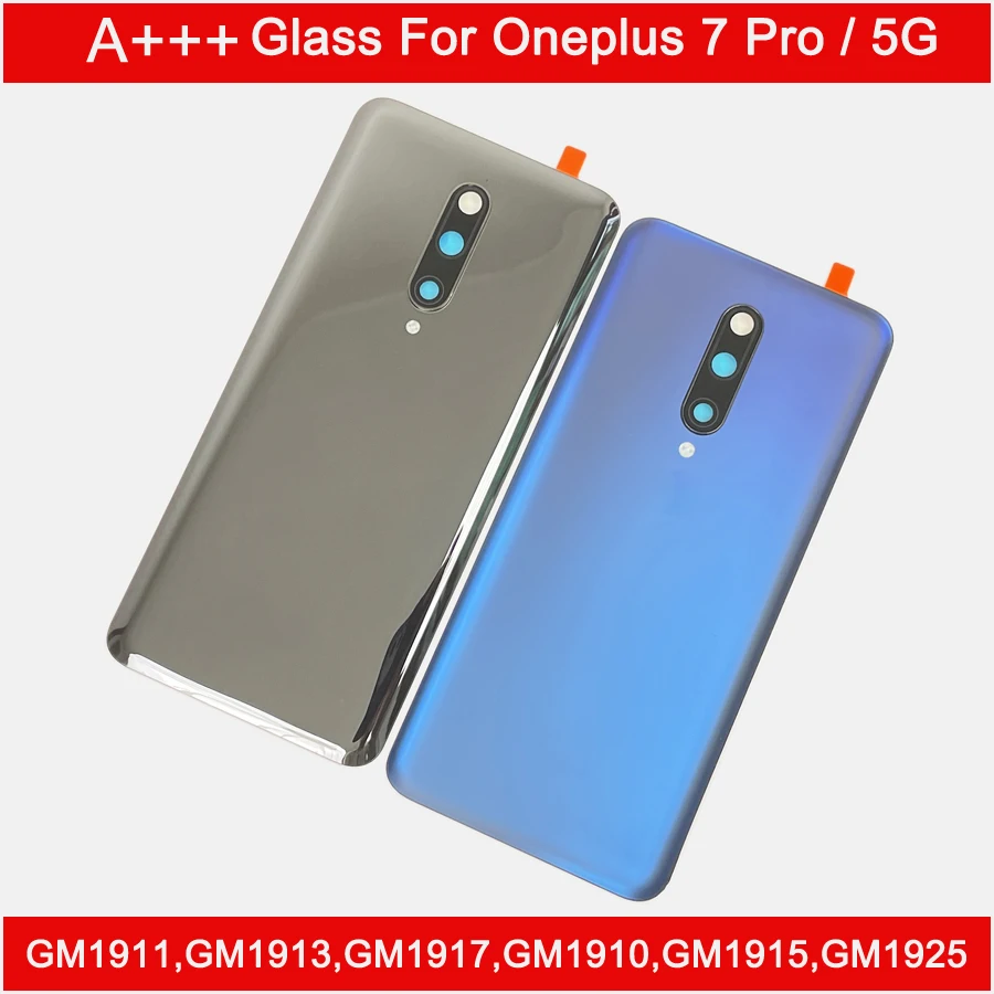 Gorilla Glass 5 Back Cover For OnePlus 7 Pro Battery Cover Rear Housing 7 Pro 5G Back Door Replacement Case