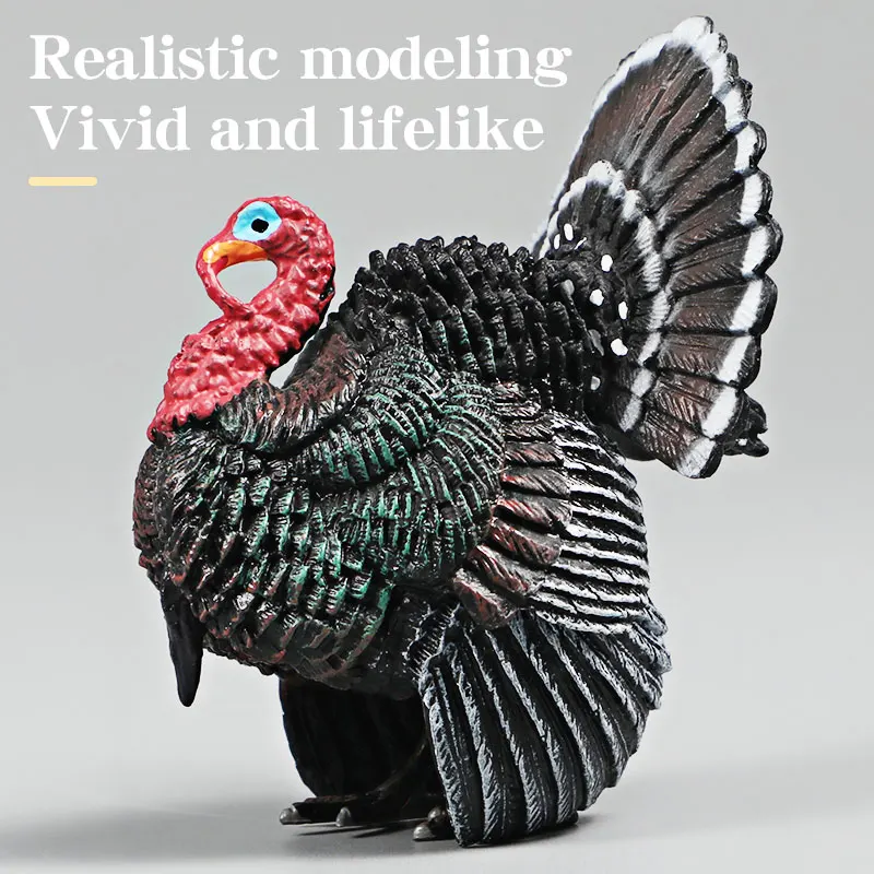 3 Inch Turkey Figurine Toy Educational Farm Animal Model for Toddlers Preschool Learning Toys Animal Figures - 3