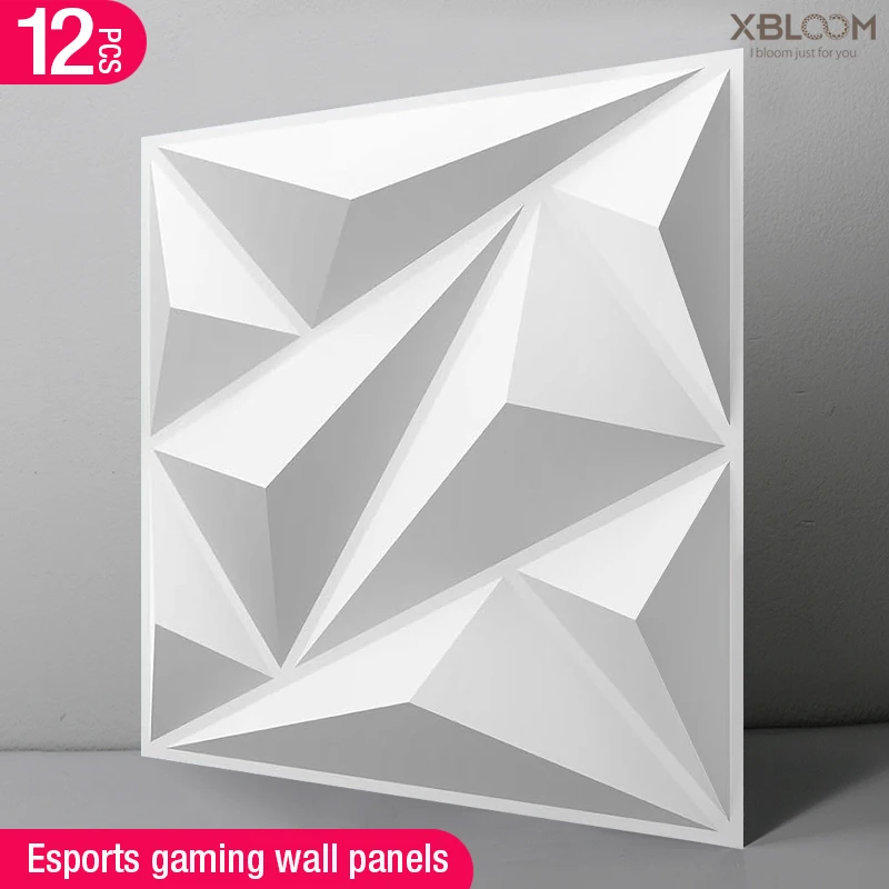 12 Pcs Esports games Super 3D Art Wall Panel PVC Waterproof Wall Decor 3D wall stickers Tiles Diamond Design DIY Home Decor 3d wallboard 3d tile sticker