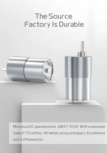 JGB37-3530 DC-Getriebemotor 12V 45RPM – Ganzmetallgetriebe, Hohes Drehmoment (24,4 Kg), D-Welle 6 Mm – Für Robotik & Automatisierung