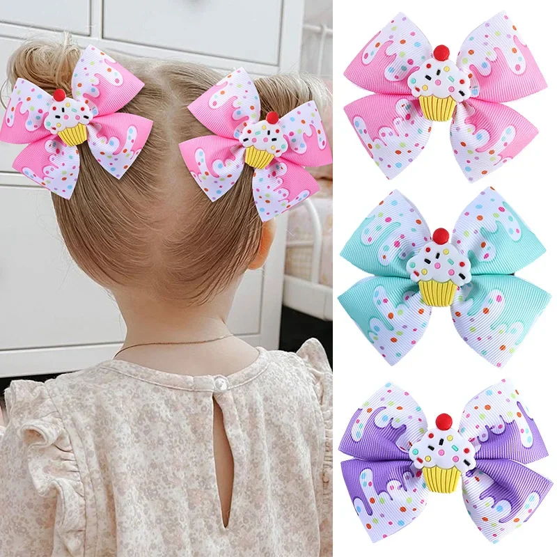 Ribbon Hair Bow Barrette Set