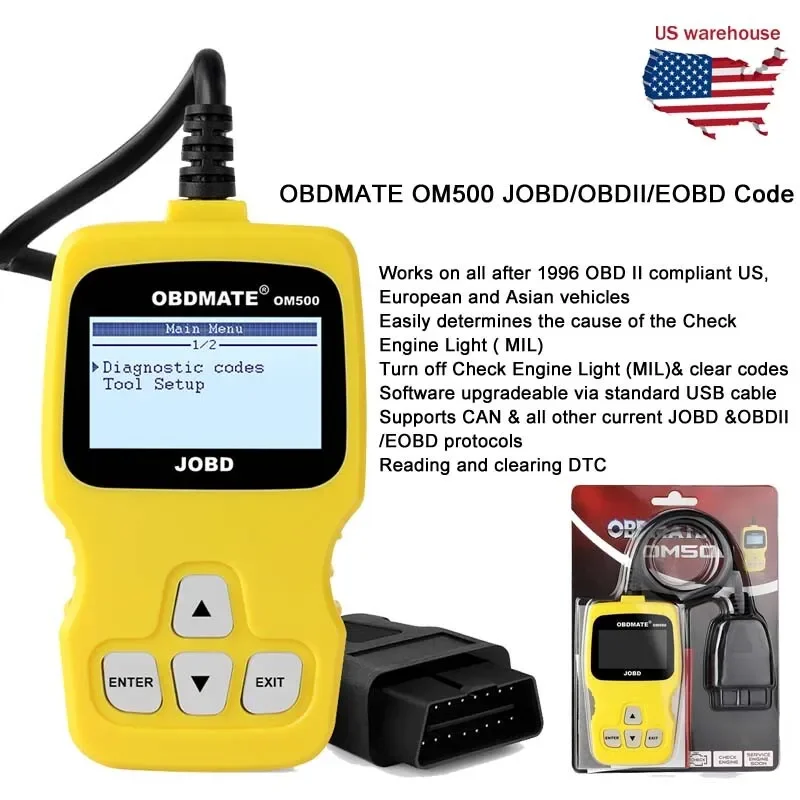 AUTOPHIX OM500 JOBD OBD2 Scanner 12V Car Code Reader OBD2 Diagnostic Tool Engine Check for Toyota/Honda/Nissan/Suzuki 3