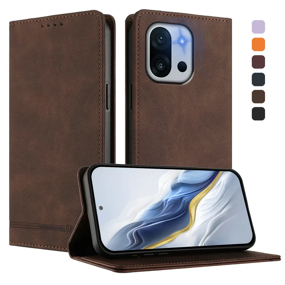 Luxury RFID Magnetic Leather Flip Wallet Case