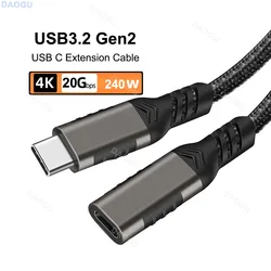 High - Speed USB - C Extension Cable - Male to Female, 20Gbps Data Transfer, 240W Fast Charging, 4K 60Hz Capability - 3m