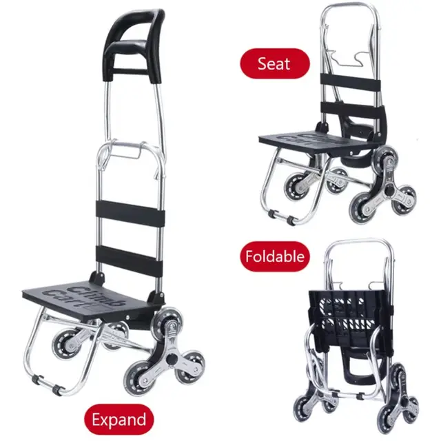 Minden Terepi Lépcsőn Mászó Kocsi Kézi Teherautóval Bungee Zsinór Fülhallgató Kosár Az Emeleti Rakományhoz Kemping Karton Neww - Image 2