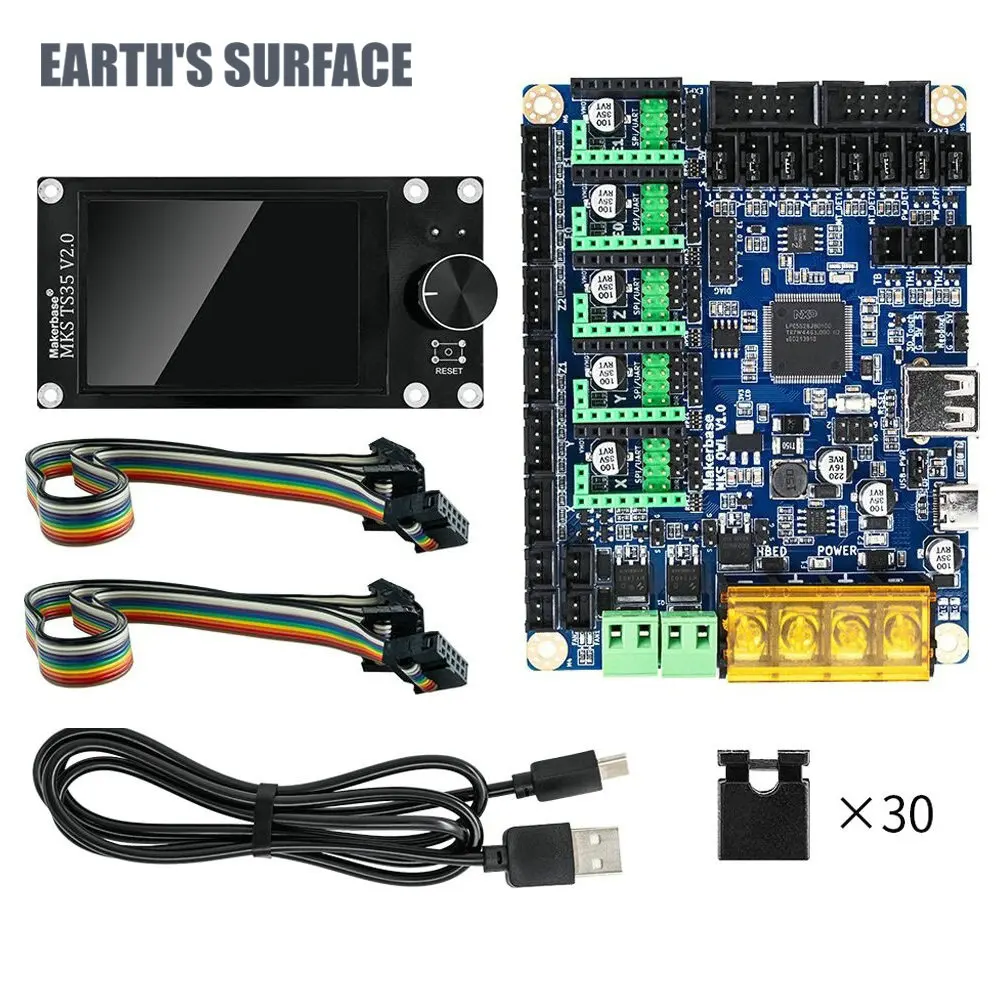 ES-3D Printer Part Makerbase 3D Printer Control Board MKS OWL 32Bit Dual Print Head Motherboard 150Mhz LPC5528 TS35 USB U DISK