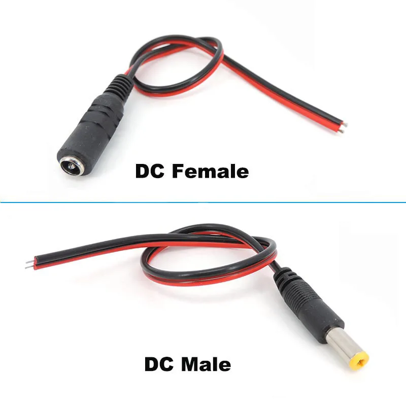 Description Picture 2 of item25cm DC Male Female Plug 12V Power supply Pigtail extend Cable Jack for led strip CCTV Camera Connector Extension Wire 5.5x2.1 c