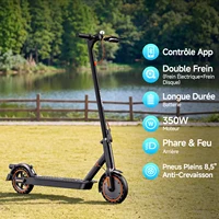 Trottinette électrique TODIMART T3, moteur 350 W, batterie 36 V 7,8 Ah, vitesse 25 km/h, autonomie 20-35 km, pneus pleins run-flat 8,5 pouces, pliable Scooter électrique, pour adultes, APP 6