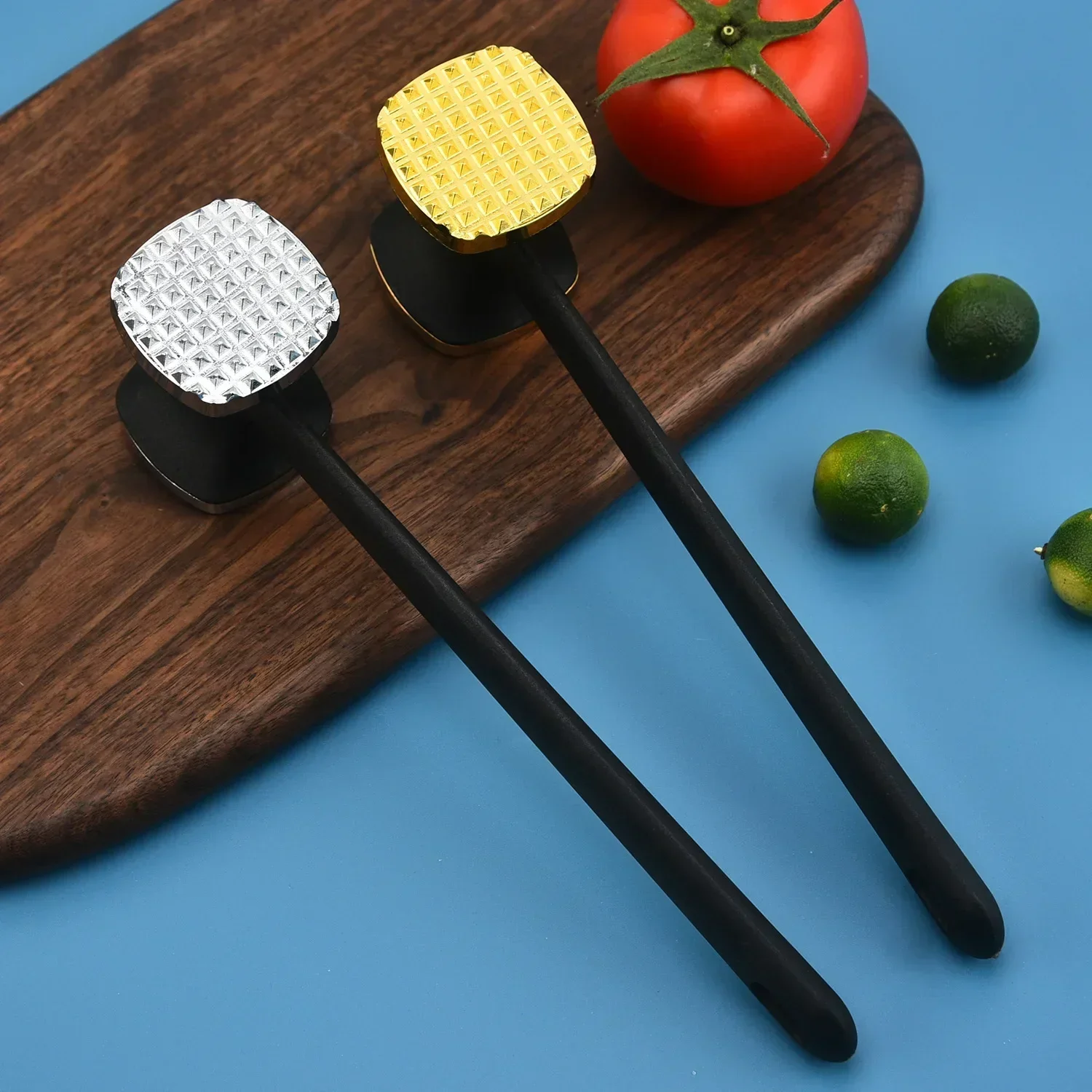 Dual-Sided Meat Tenderizer Hammer Heavy Duty Meat Pounder with Non-Slip Handle Sturdy Mallet Masher for Tenderizing Steak
