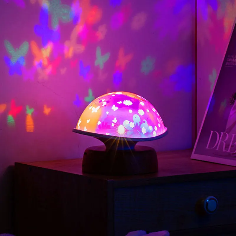 

Wooden Mushroom Projection Moonlight, Colorful Atmosphere Light Decoration, Desktop Fantasy, Creative Girl's Birthday Gift