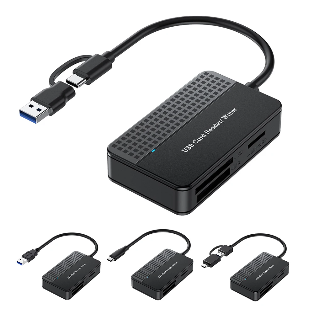 USB 3.0 C 타입 메모리 스마트 카드 리더, 4 in 1 플래시 카드 어댑터, 5Gbps 메모리 카드 라이터, SD TF CF MS