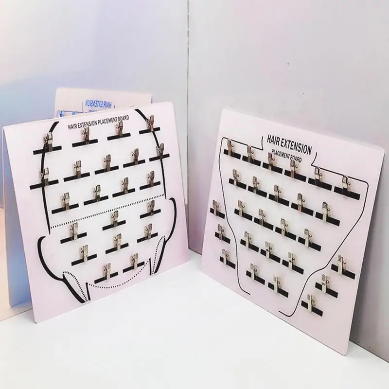 Extension Holder Board Wig Sectioning Display Grafting Plate Hair Hanger With Clip For Hairpieces Acrylic Hair Extension Holder