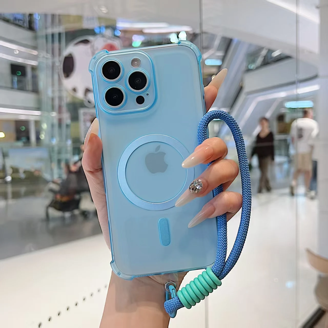 Magnetic Wrist Strap Candy Shockproof Phone Case - Soft Silicone Cover