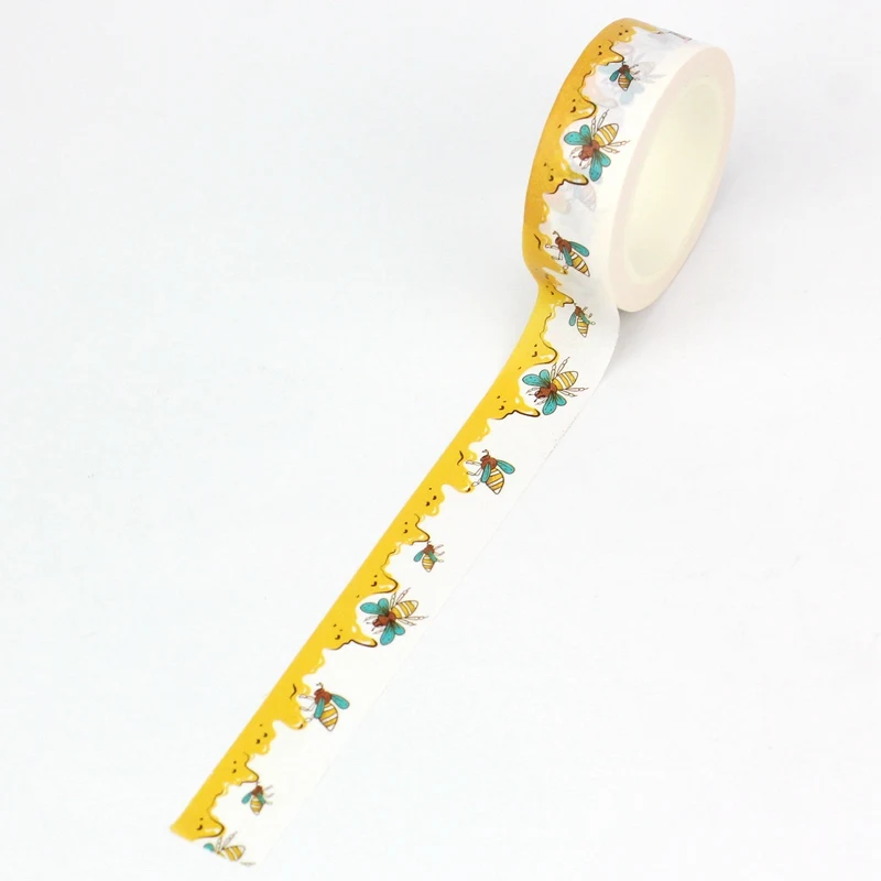 Decor Bee honey honeycomb hive background Washi Tape 1PC 10M for Scrapbooking Journaling Masking Tape Cute Stationery
