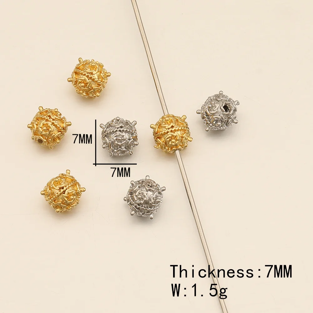 Cordial Design 7*7MM 100Pcs Jewelry Copper Bead/Round Shape/Genuine Gold Plating/Jewelry Findings & Components/DIY Hand Made - cordial