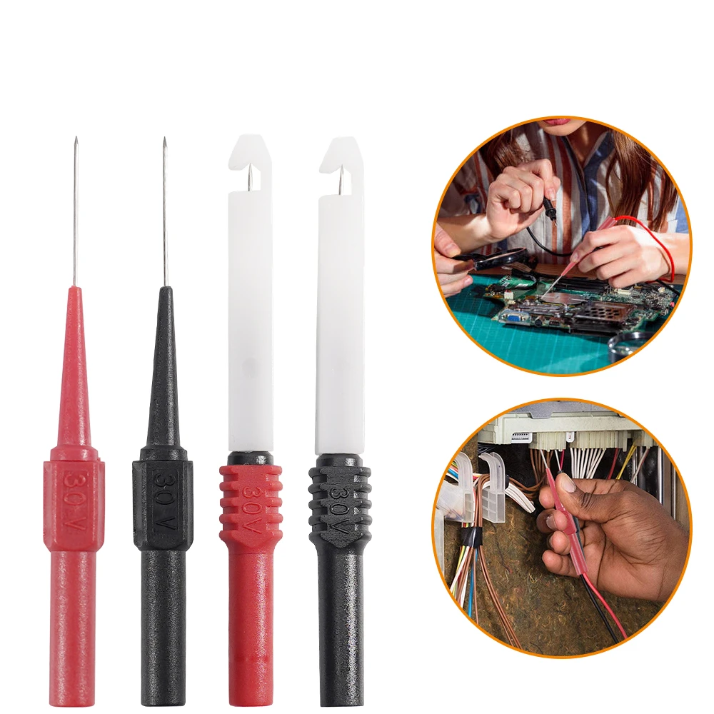 30V Auto Multimeter Test Probe Pins Roestvrij Staal Isolatie Draad