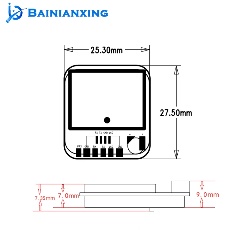 Bainianxing BU-1025TF M10 GPS Antenna NMEA 0183 GNSS Module For Boat