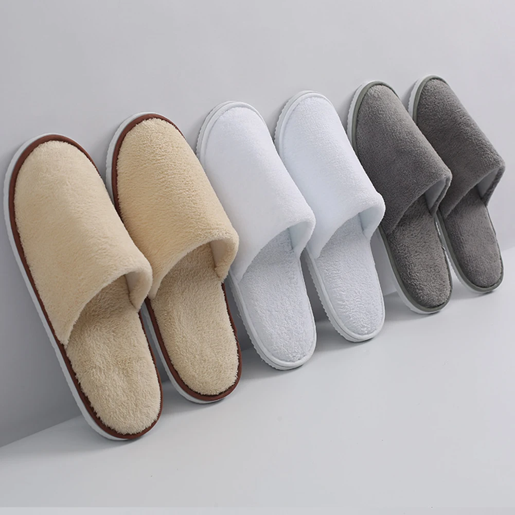 

Coral Velvet Washable Disposable Slippers Travel Sandals Indoor Guest Slipper Spa Hotel Slippers Footwear Shoes Travel Slipper