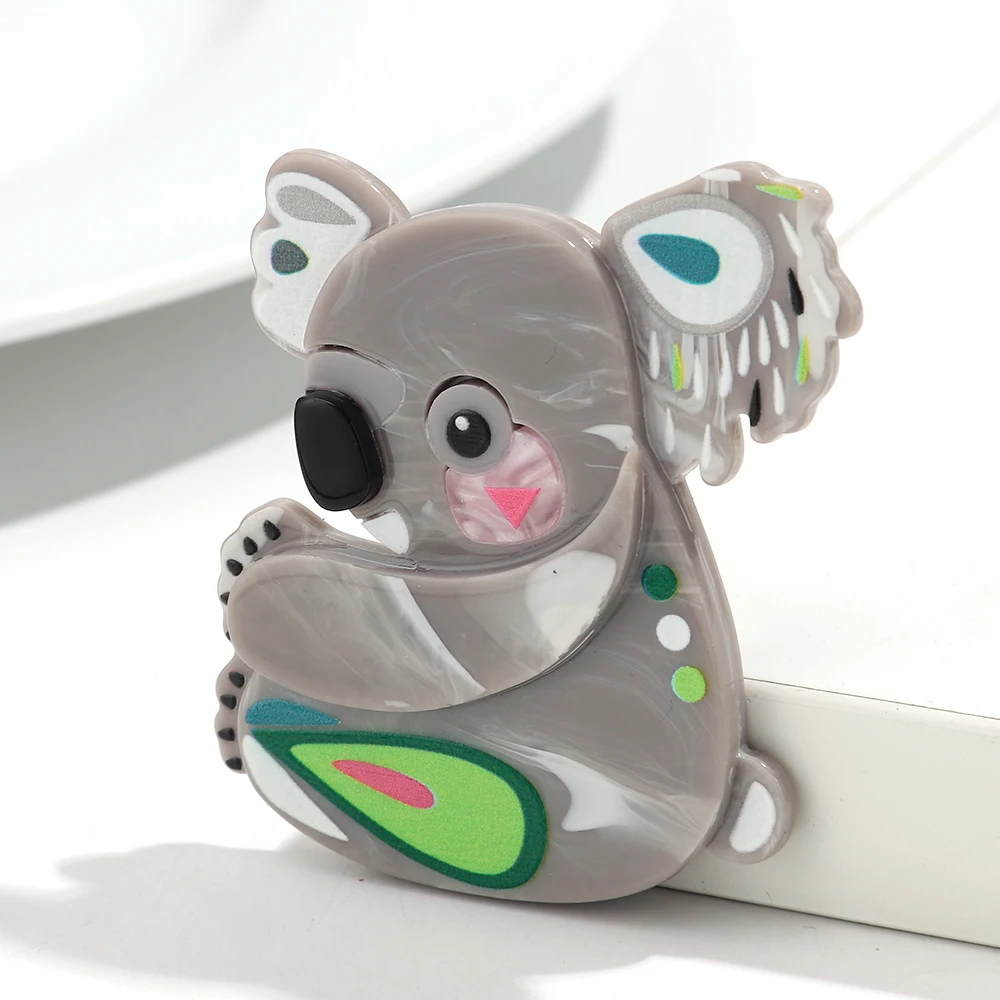 Charming Cartoon Koala Brooches - Adorable Acrylic Pins