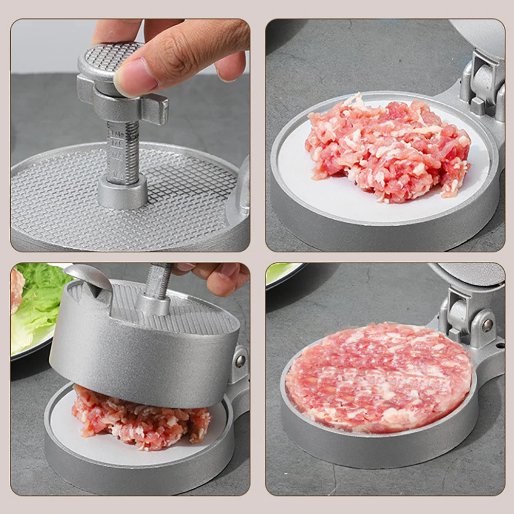 Burger Press Non-Stick Burger Meat Press Aluminum Alloy Non-coated Manual Kitchen Accessories Tools