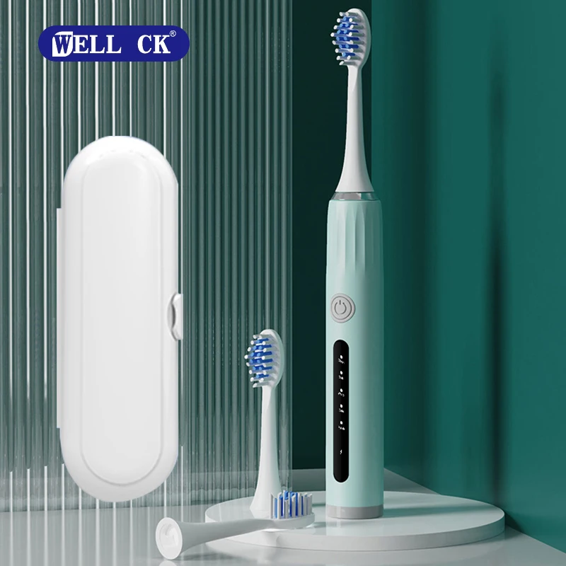 

New 2022 Sonic Electric Toothbrush Adult Timer Brush 5 Mode USB Charger Rechargeable Tooth Brushes Replacement Heads Set