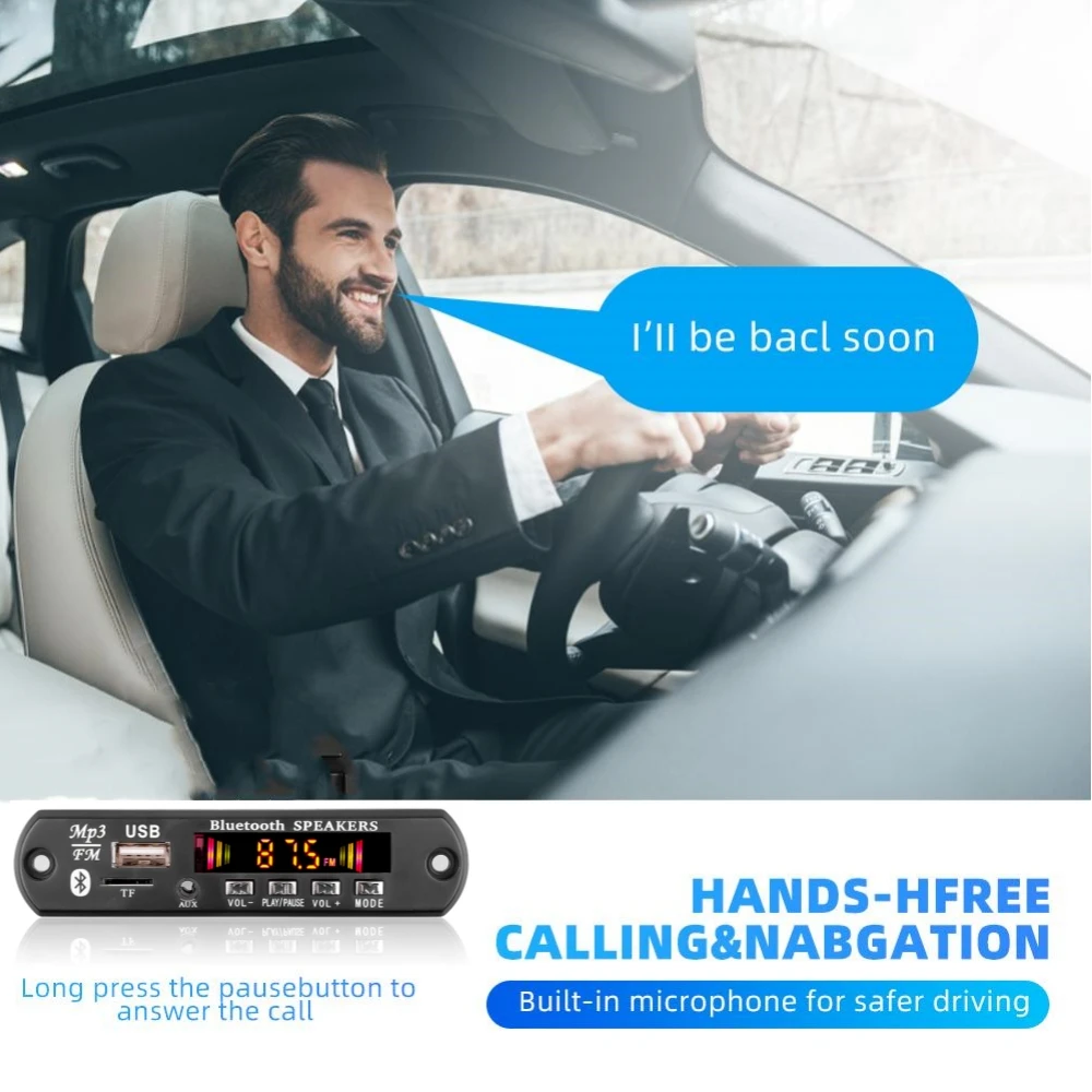 MP3 MP4 Player 2*25W 50W Amplifier Bluetooth MP3 Decoder Audio Board 5V 12V 18V USB Power Supply TF FM Radio MP3 Player For Car Music Speaker