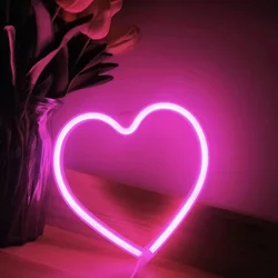 Customizable LED Neon Sign - USB/Battery - Powered Wall Decor for Bar, Bedroom, Game Room, Wedding, Party, Christmas (Little Love Pink)