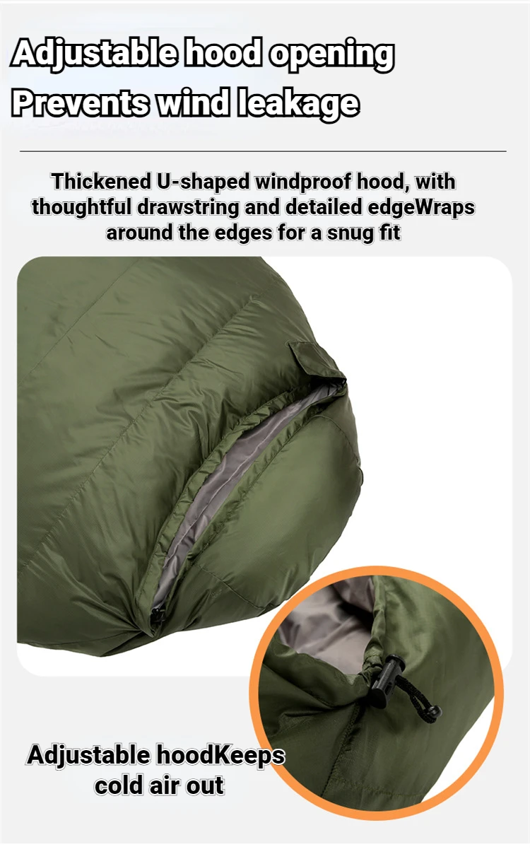 Sleeping Bag Ultralight Winter Down Goose Outdoor Camping Compression Bag Low Temperature Thermal Tactic Military Style Portable