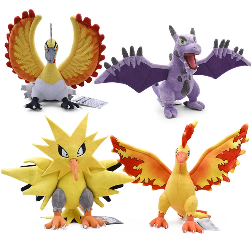 

Pokemon Plush Moltres Zapdos Articuno Shiny Ho-Oh Kawaii Stuffed Pillow Collection Peluche Decoration Toy Children Birthday Gift