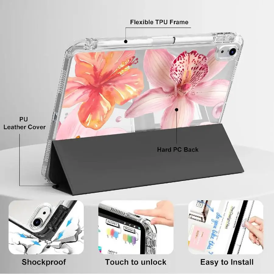 Y-Fold Pink Lily Tablet Holder Cover